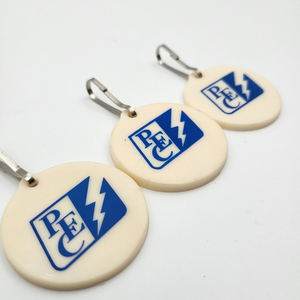 Vintage PEC‎ Pedernales Electric Cooperative Keychain Tag Lot of 4 Unused